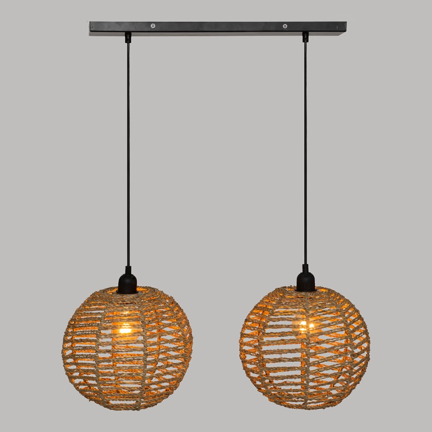Atmosphera - Żyrandol na lince RANA 2xE27/40W/230V rattan