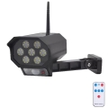 Atrapa kamery bezpieczeństwa LED z czujnikiem i panelem solarnym LED/5W/5,5V 800 mAh IP65 + pilot zdalnego sterowania