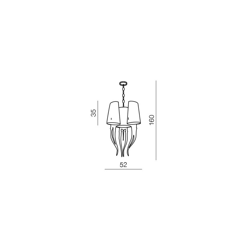 Azzardo AZ0028 - Żyrandol na lince DIABLO 6xE14/11W/230V biały