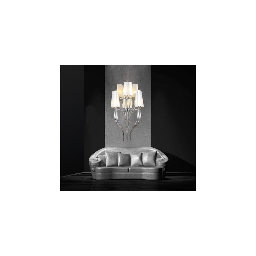 Azzardo AZ0173 - Żyrandol na lince DIABLO 12xE14/11W/230V biały