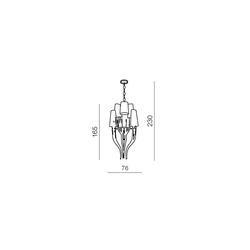 Azzardo AZ0173 - Żyrandol na lince DIABLO 12xE14/11W/230V biały
