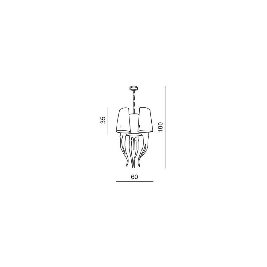 Azzardo AZ1344 - Żyrandol na lince DIABLO 6xE14/11W/230V czarny