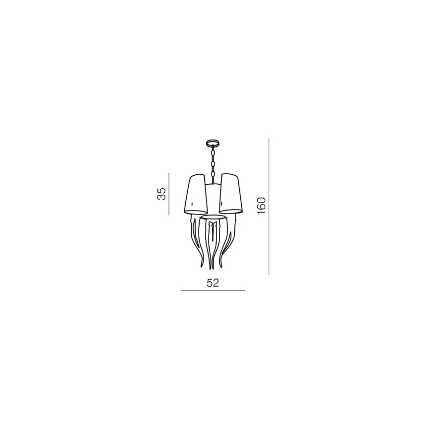 Azzardo AZ1345 - Żyrandol na lince DIABLO 6xE14/11W/230V czarny