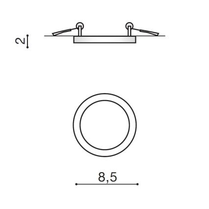 Azzardo AZ2832 - LED Oprawa wpuszczana łazienkowa SLIM 1xLED/6W/230V IP44