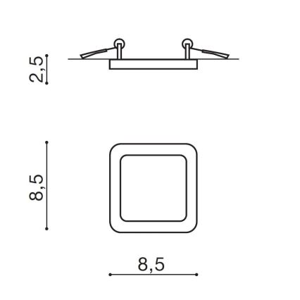 Azzardo AZ2833 - LED Łazienkowa oprawa wpuszczana SLIM 1xLED/6W/230V IP44 CRI 90