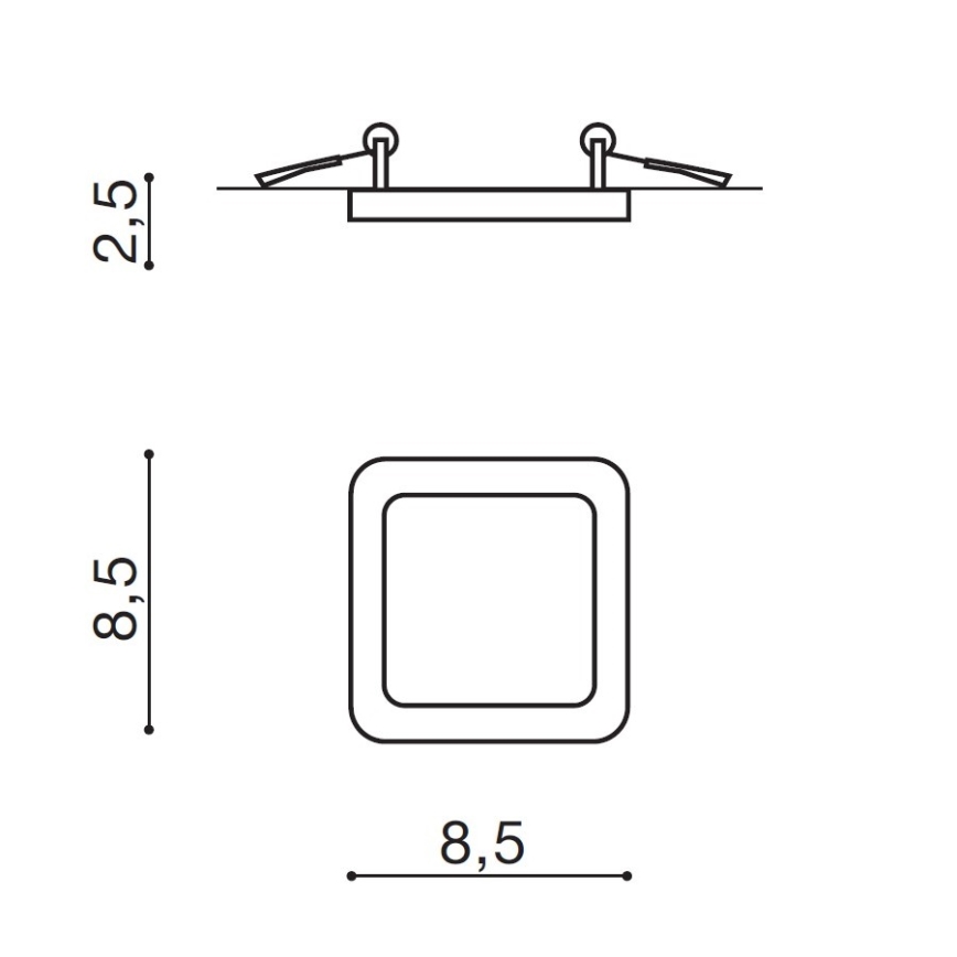 Azzardo AZ2833 - LED Łazienkowa oprawa wpuszczana SLIM 1xLED/6W/230V IP44 CRI 90