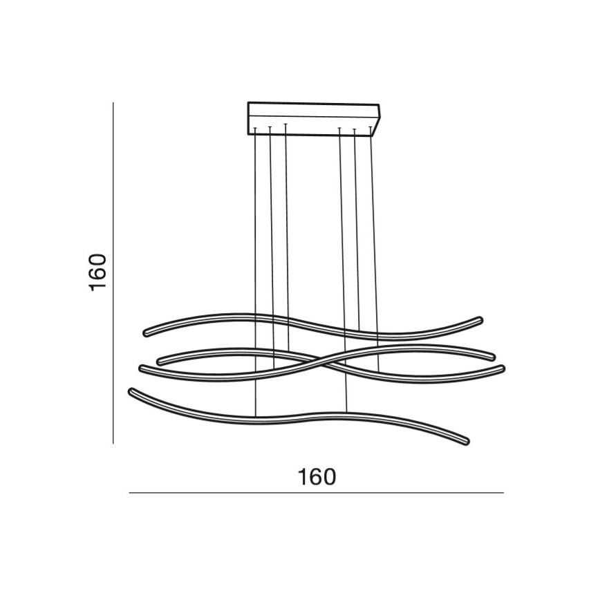 Azzardo AZ2913 - LED ściemnialny żyrandol na lince WAVES LED/70W/230V