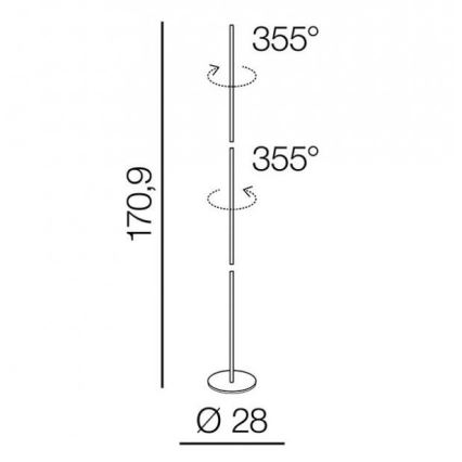 Azzardo AZ3205 - LED Lampa podłogowa TETA LED/33W/230V