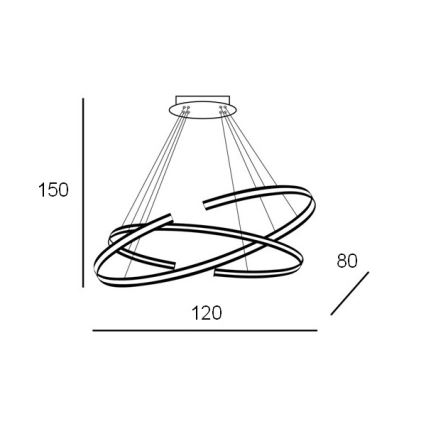 Azzardo AZ3356 - LED Ściemniany zyrandol na lince ALESSIA LED/100W/230V