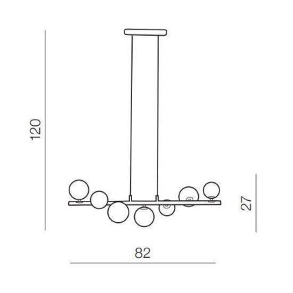 Azzardo AZ4409 - Lampa wisząca na linkach SYBILLA 7xG9/25W/230V złota