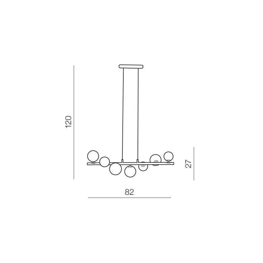 Azzardo AZ4409 - Lampa wisząca na linkach SYBILLA 7xG9/25W/230V złota