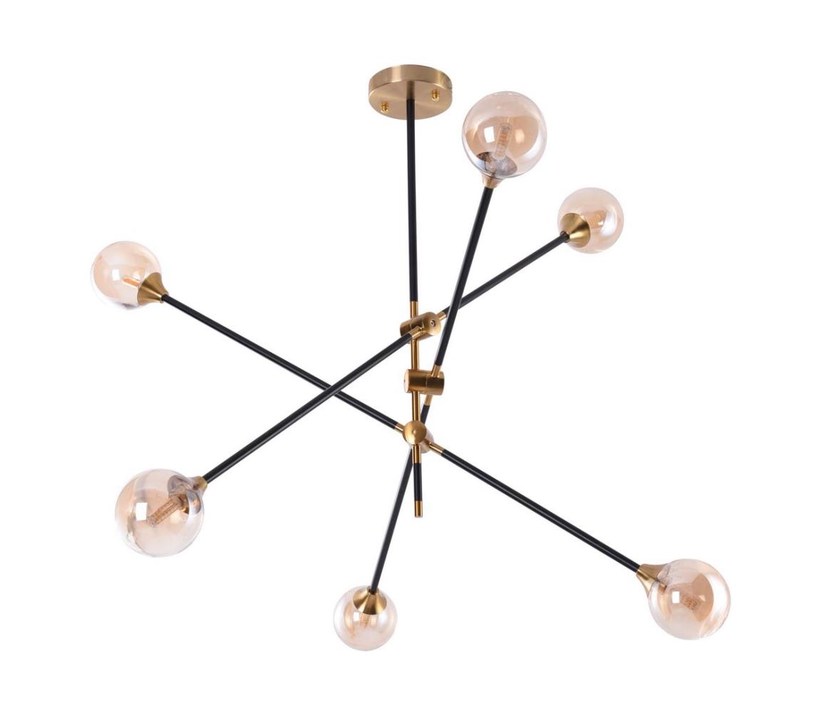 Azzardo AZ4700 - Żyrandol na drążku SOLEN 6xG9/30W/230V czarny/gold