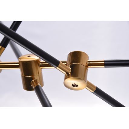 Azzardo AZ4700 - Żyrandol na drążku SOLEN 6xG9/30W/230V czarny/gold