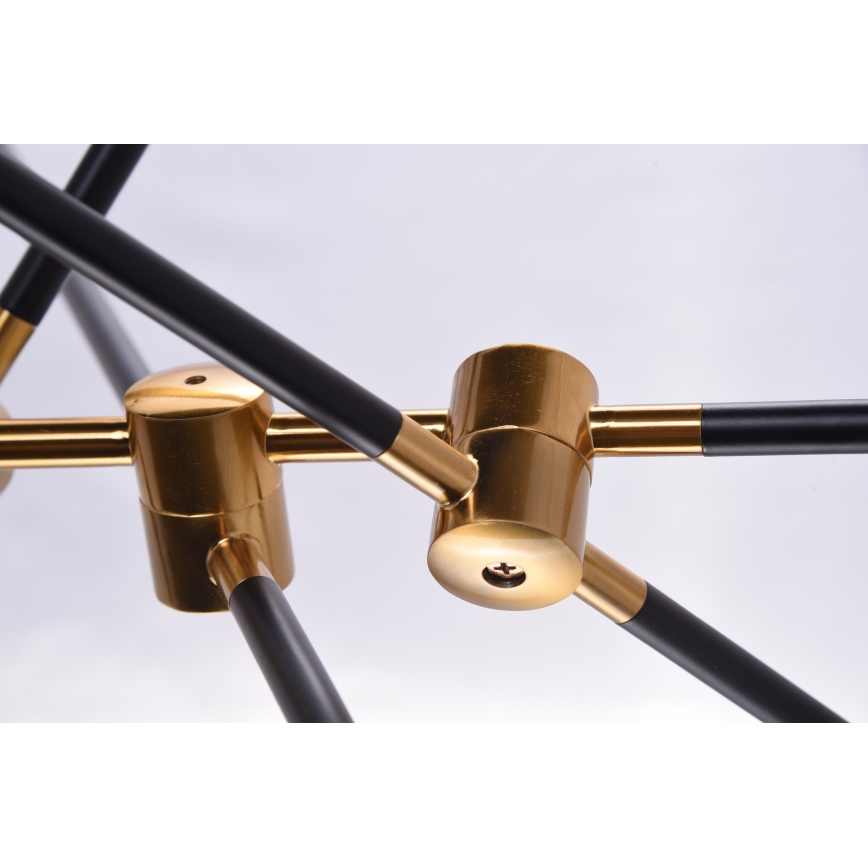 Azzardo AZ4700 - Żyrandol na drążku SOLEN 6xG9/30W/230V czarny/gold
