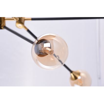Azzardo AZ4700 - Żyrandol na drążku SOLEN 6xG9/30W/230V czarny/gold