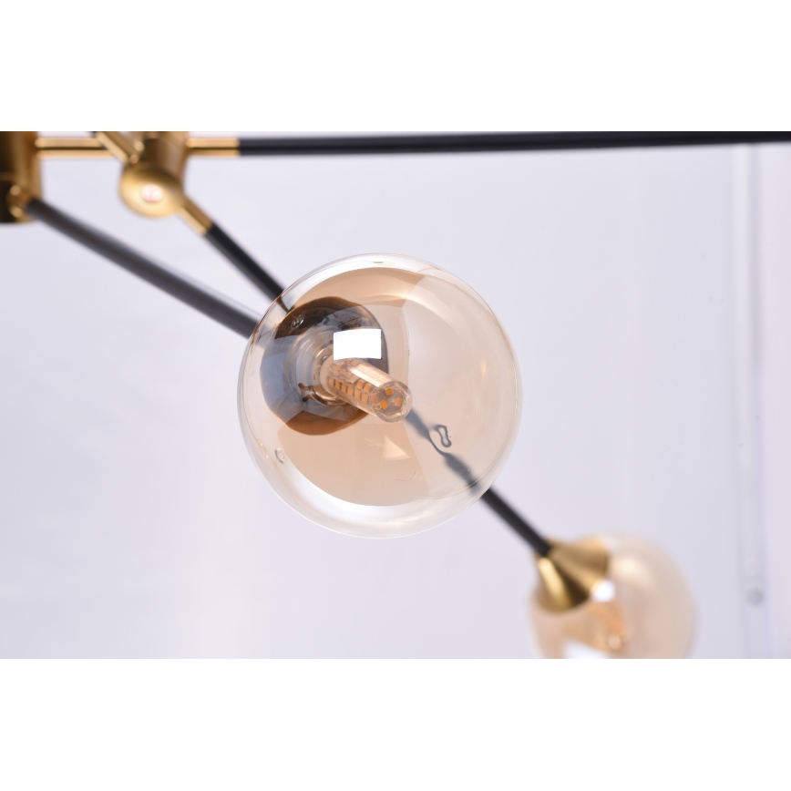 Azzardo AZ4700 - Żyrandol na drążku SOLEN 6xG9/30W/230V czarny/gold