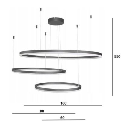 Azzardo AZ4707 - LED Żyrandol na lince HALO LED/130W/230V czarny