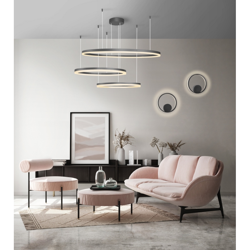 Azzardo AZ4707 - Żyrandol LED na lince HALO LED/130W/230V czarny
