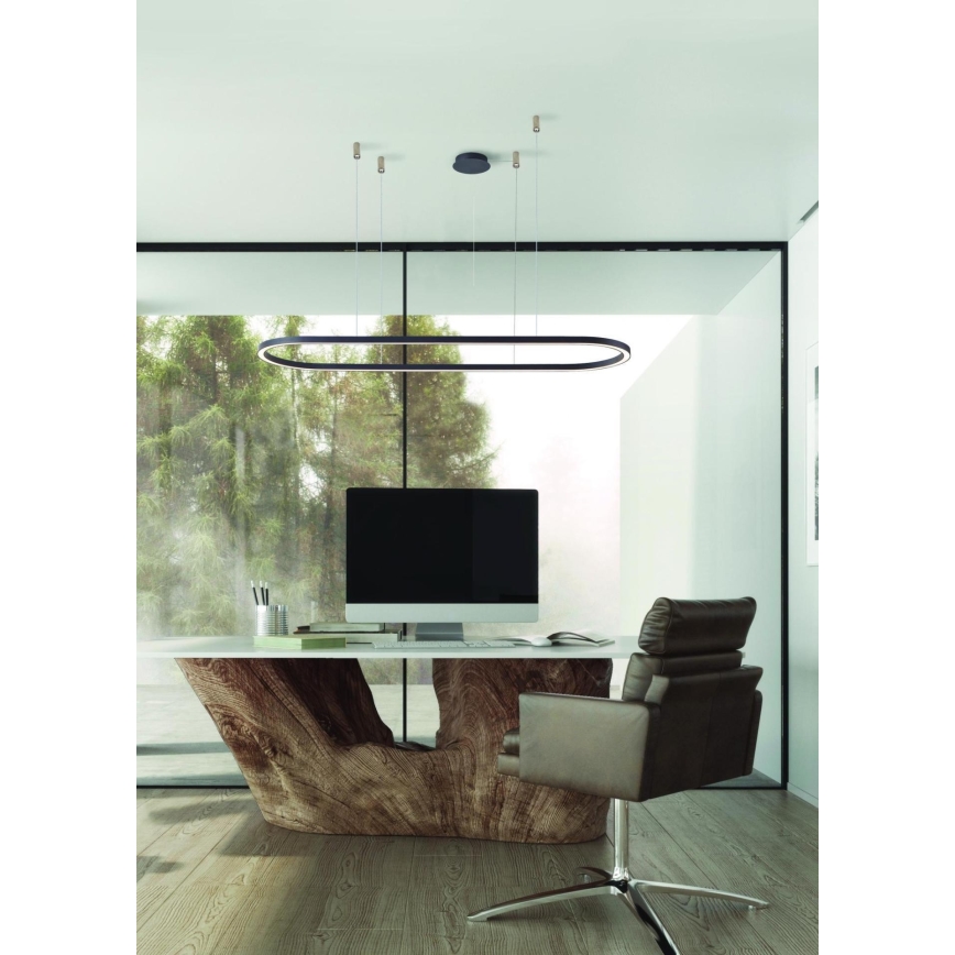 Azzardo AZ5057 - LED Żyrandol ściemnialny na lince ELENA LED/60W/230V 150 cm czarny