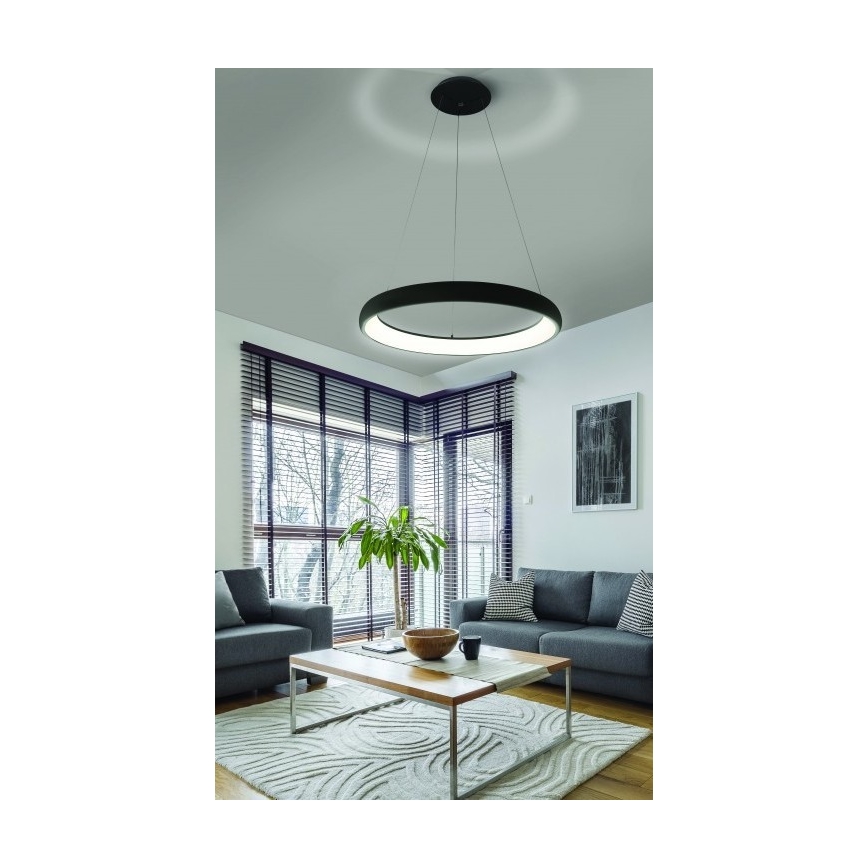 Azzardo AZ5063 - LED Żyrandol ściemnialny na lince ANTONIO LED/50W/230V czarny + pilot