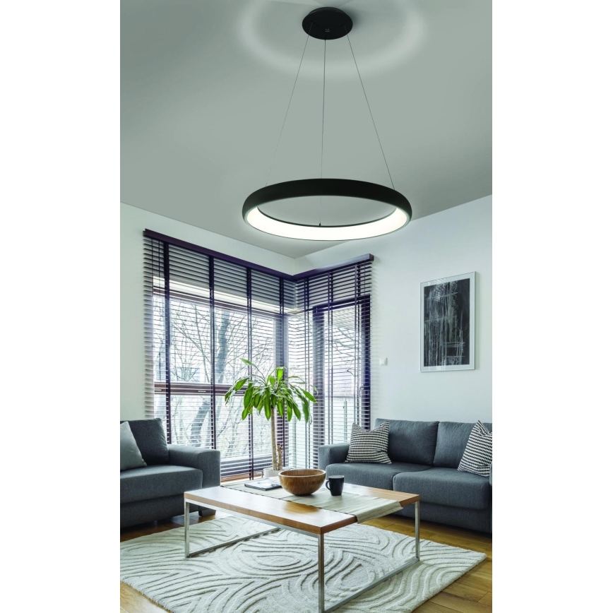 Azzardo AZ5066 - LED Żyrandol ściemnialny na lince ANTONIO LED/80W/230V czarny + pilot zdalnego sterowania