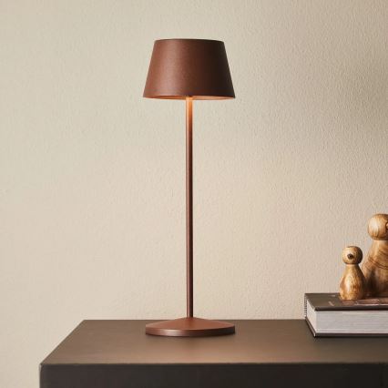 Azzardo AZ5336 - LED zewnętrzna lampka ładowalna z regulacją jasności GILBERTO LED/2W/5V IP54 brązowa