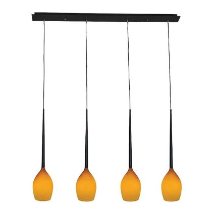 Azzardo - Klosz zamienny do żyrandola IZZA - żółty śr. 13 cm