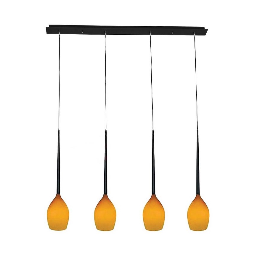 Azzardo - Klosz zamienny do żyrandola IZZA - żółty śr. 13 cm