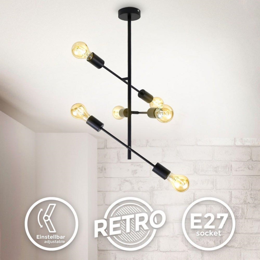 B.K. Licht 1344 - Żyrandol na drążku 6xE27/60W/230V