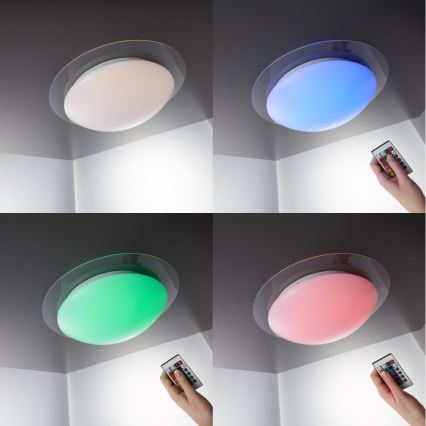 B.K.Licht BKL1025 - LED RGB Ściemnialne sufitowe oświetlenie łazienkowe ASKELLA LED/12W/230V IP44 + Remote control