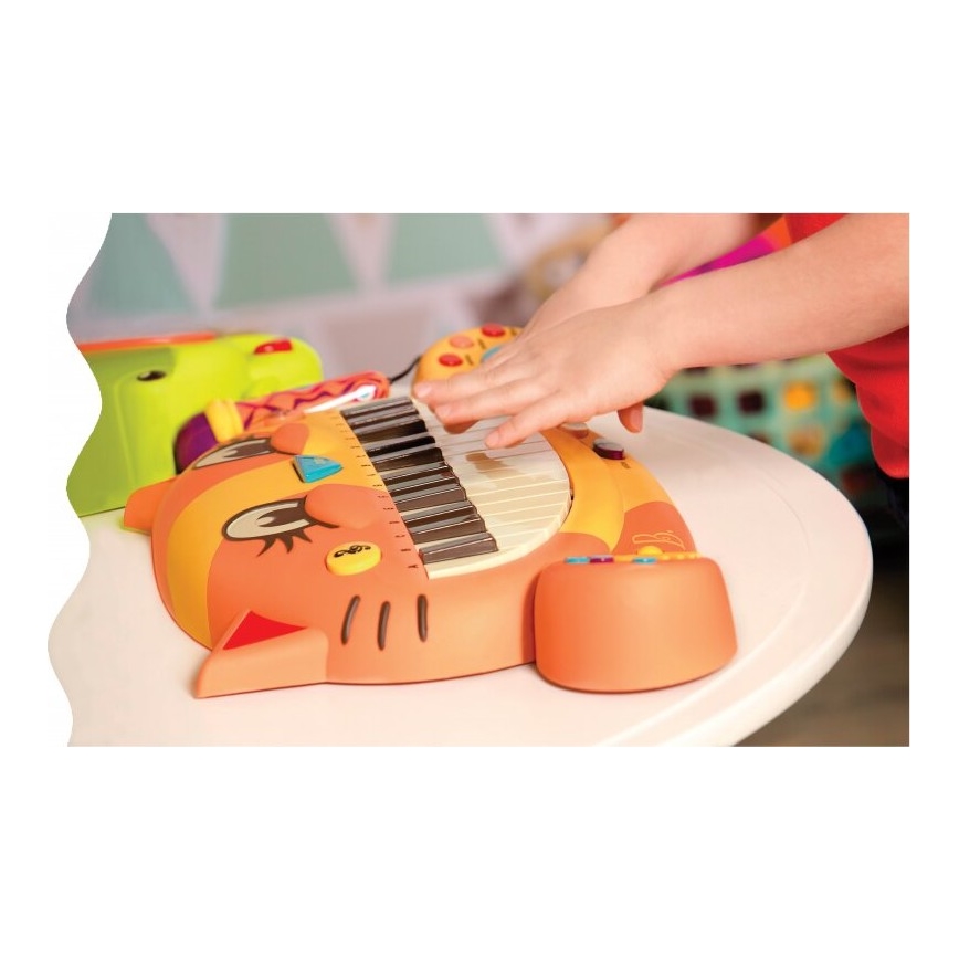 B-Toys - Pianino dla dzieci z mikrofonem Kot 4xAA