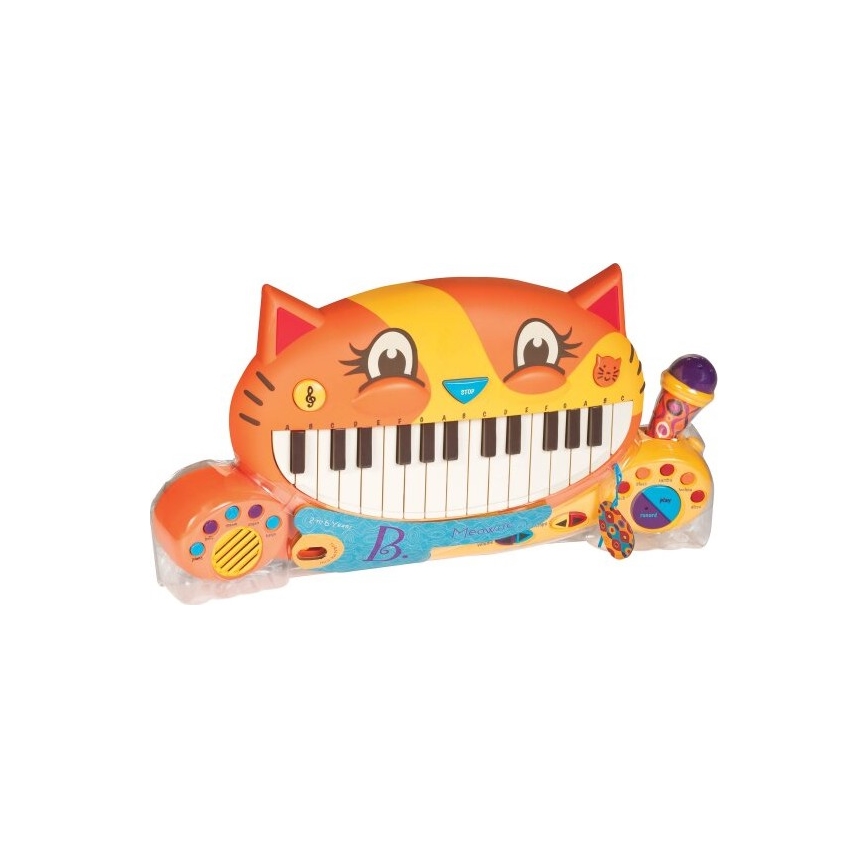 B-Toys - Pianino dla dzieci z mikrofonem Kot 4xAA