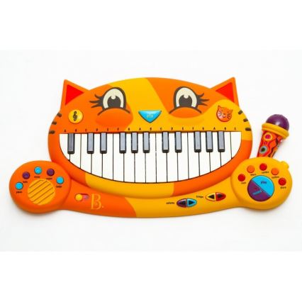 B-Toys - Pianino dla dzieci z mikrofonem Kot 4xAA