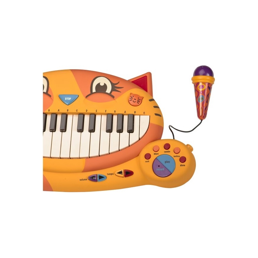 B-Toys - Pianino dla dzieci z mikrofonem Kot 4xAA