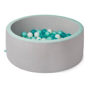 B-Toys - Suchy basen dla dzieci z piłeczkami śr. 89 cm szary/turkusowy