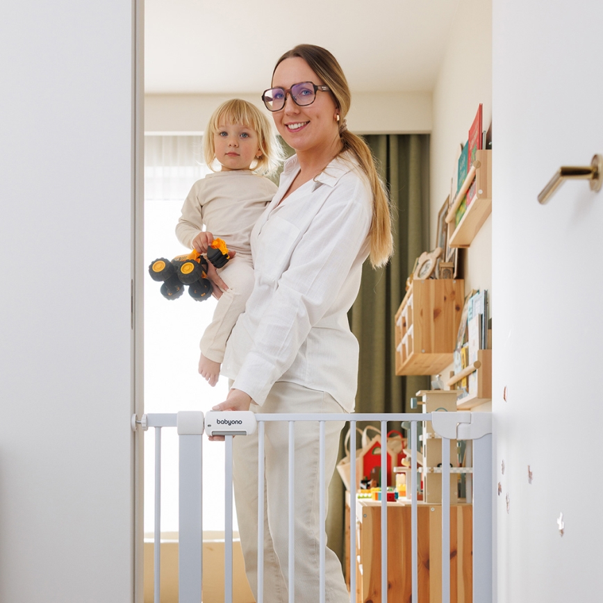 BabyOno - Bramka zabezpieczająca 75-96 cm biała
