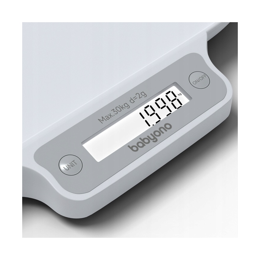 BabyOno - Elektroniczna waga dla dzieci do 30 kg 3xAAA