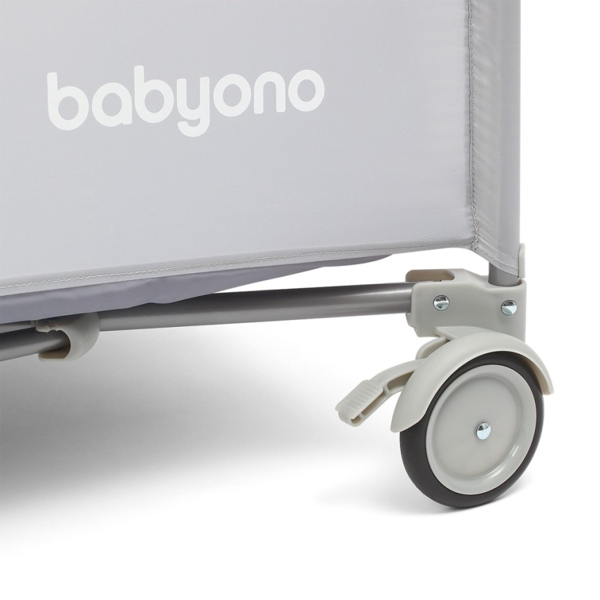 BabyOno - Łóżeczko turystyczne BASIC szare