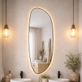 Baltica Design - Łazienkowe lustro ścienne LED z podświetleniem STONE FLUID LED/15W/230V 2700K 155x50 cm IP65 czarne