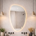 Baltica Design - Łazienkowe lustro ścienne z podświetleniem LED STONE FLUID LED/15W/230V 2700K 92x55 cm IP65