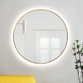 Baltica Design - LED łazienkowe lustro ścienne z podświetleniem BRIGHT LED/15W/230V 4500K śr. 80 cm IP65 złote
