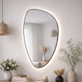 Baltica Design - LED łazienkowe lustro ścienne z podświetleniem STONE FLUID LED/15W/230V 4500K 92x55 cm IP65 czarne