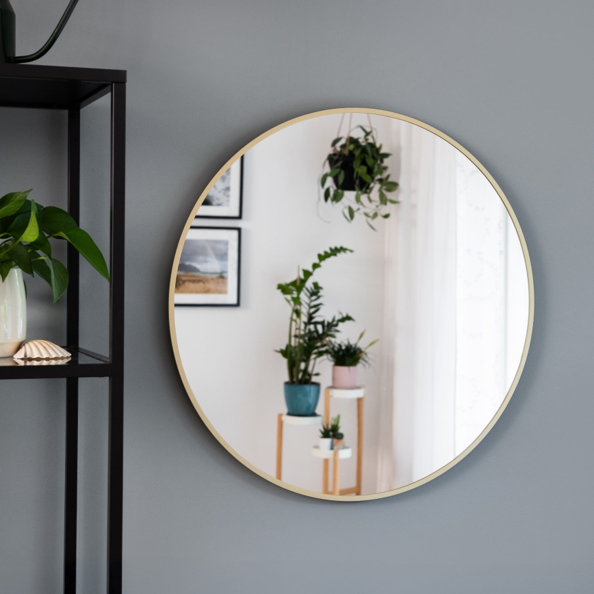 Baltica Design - Lustro łazienkowe LED ścienne z podświetleniem BRIGHT LED/15W/230V 4500K średnica 60 cm IP65 złote