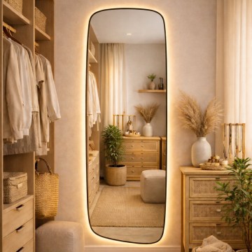 Baltica Design - LED lustro łazienkowe naścienne z podświetleniem STONE CALM LED/15W/230V 2700K 155x50 cm IP65 czarne