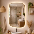Baltica Design - LED Lustro łazienkowe naścienne z podświetleniem STONE CALM LED/15W/230V 4500K 90x60 cm IP65 złote