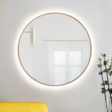 Baltica Design - LED lustro łazienkowe ścienne z podświetleniem BRIGHT LED/15W/230V 4500K śr. 70 cm IP65 złote