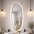 Baltica Design - LED lustro łazienkowe ścienne z podświetleniem STONE FLUID LED/15W/230V 4500K 155x50 cm IP65 czarne