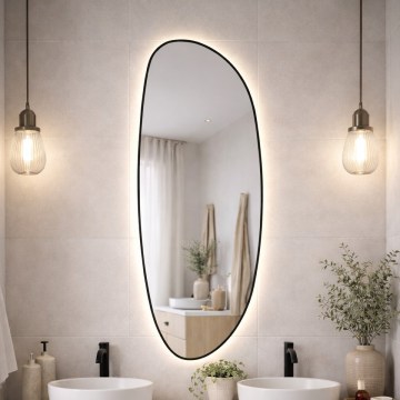 Baltica Design - LED lustro łazienkowe ścienne z podświetleniem STONE FLUID LED/15W/230V 4500K 155x50 cm IP65 czarne