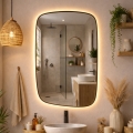 Baltica Design - LED lustro ścienne łazienkowe z podświetleniem STONE CALM LED/15W/230V 2700K 90x60 cm IP65 czarne