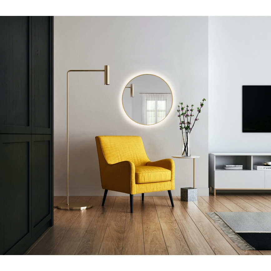 Baltica Design - LED lustro łazienkowe ścienne z podświetleniem BRIGHT LED/15W/230V 4500K śr. 70 cm IP65 złote